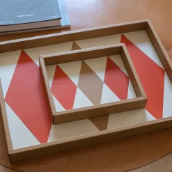 Vassoio Intarsio Briolette Caffè e Mandarino