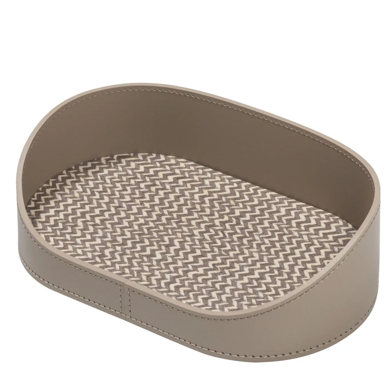 Vassoio medio ovale Chevron beige per valigie