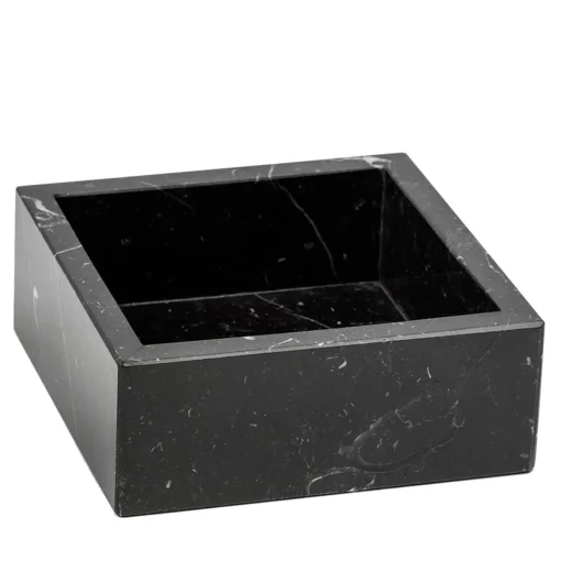 Vassoio per asciugamani in marmo nero