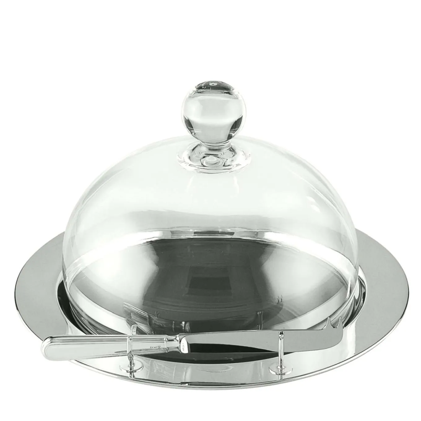 Vassoio per formaggio Essentia con coperchio a cupola in cristallo e coltello