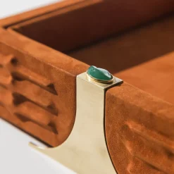 Vassoio Quadrato in Pelle Arancione Raban S