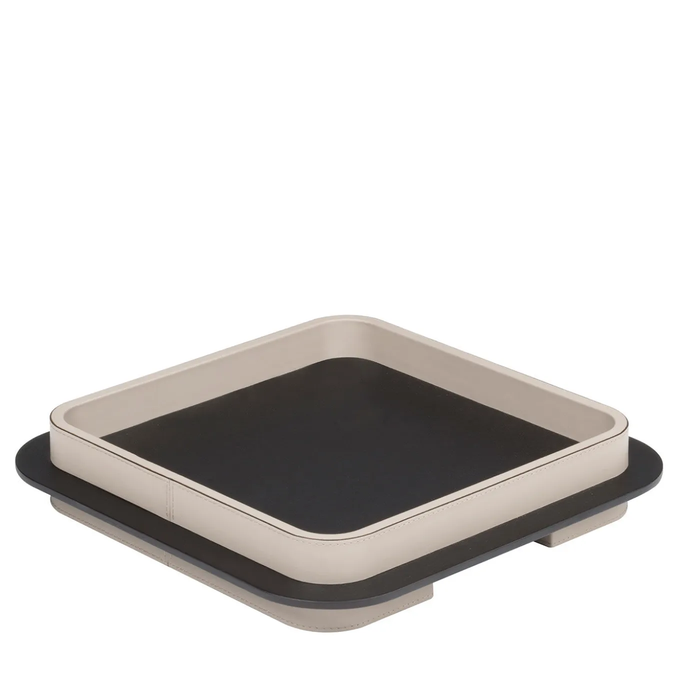 Vassoio quadrato Lloyd N. 3 con cornice avorio