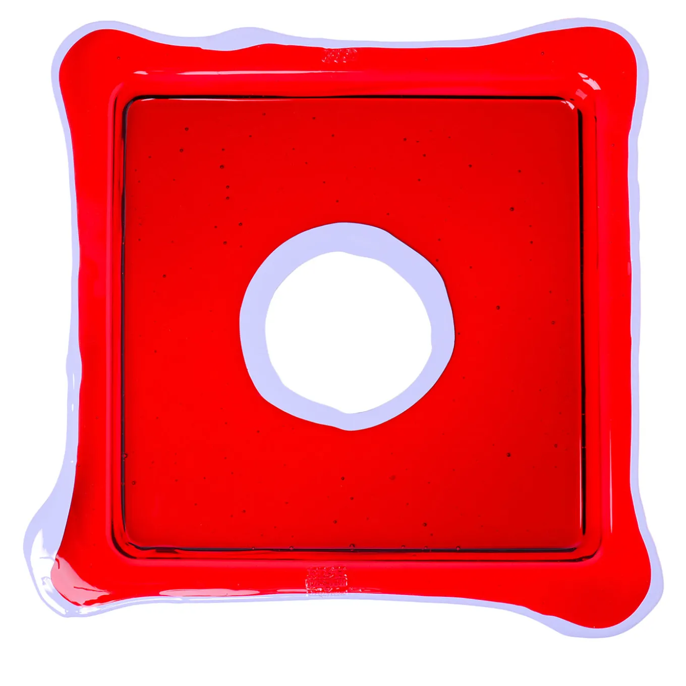 Vassoio Quadrato Try Rosso e Viola Grande di Gaetano Pesce