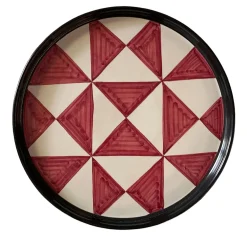 Vassoio rotondo a triangolo rosso