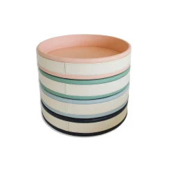 Vassoio rotondo azzurro a strisce