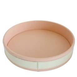 Vassoio rotondo rosa a strisce