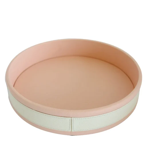 Vassoio rotondo rosa a strisce