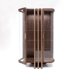 Vetrina a 2 porte in ottone e zebra