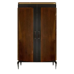 Victor, mobile bar a 2 porte di colore marrone