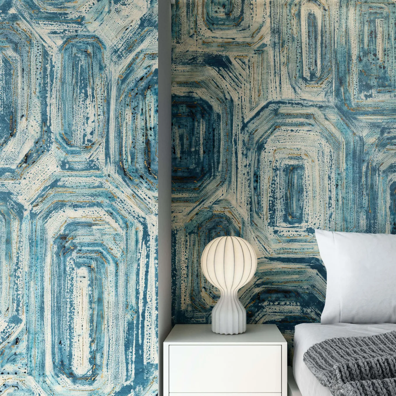 Victoria's Artwork Rivestimento murale bianco e blu