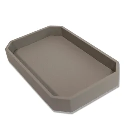 Vide-poche Del Monte media in pelle Grigio Luna