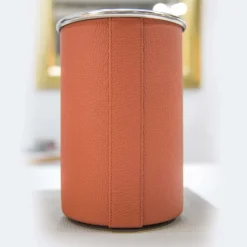 Wine Cooler in pelle arancione