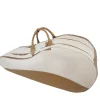 Zaino in Pelle Bianco e Beige per Racchette da Tennis