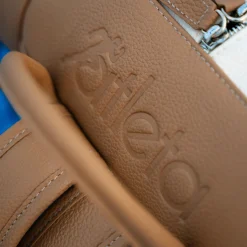 Zaino in pelle bianco e beige per tennis, padel e pickleball