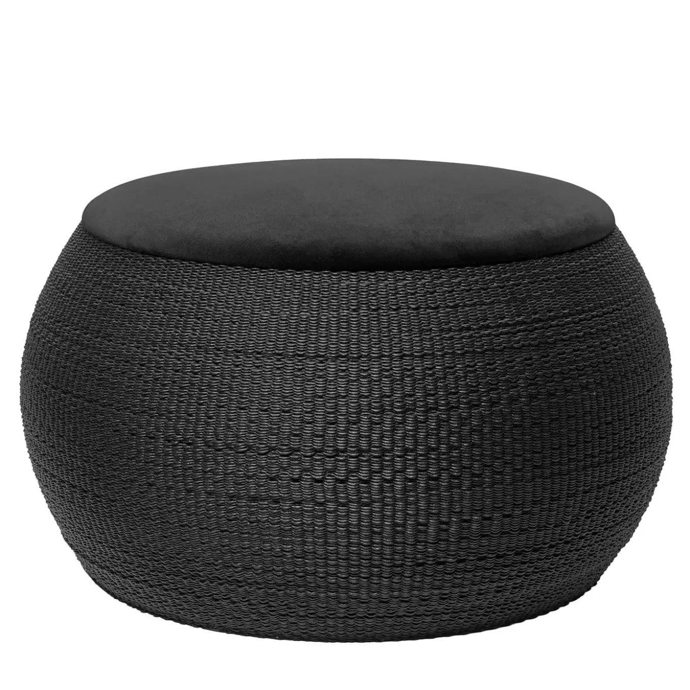 ZERO Pouff Rotondo Medio Nero