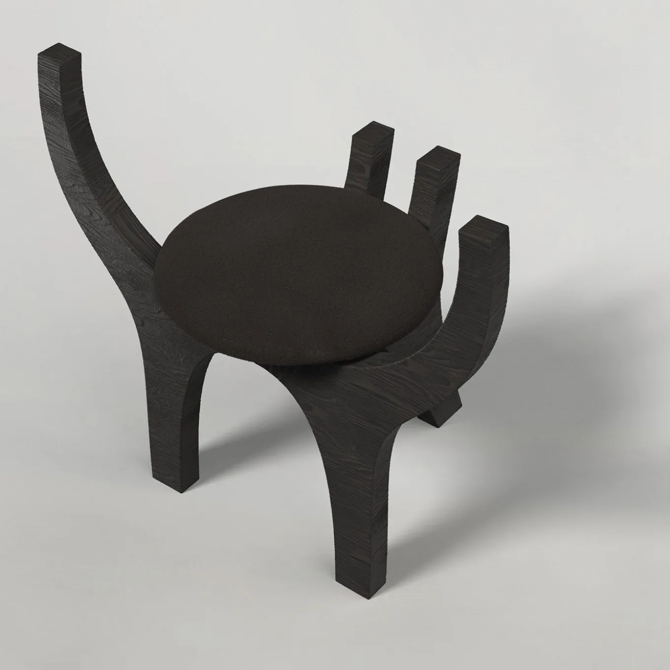 Zero V1 Sgabello in legno nero