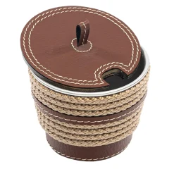 Zuccheriera in ecopelle beige con inserti in corda